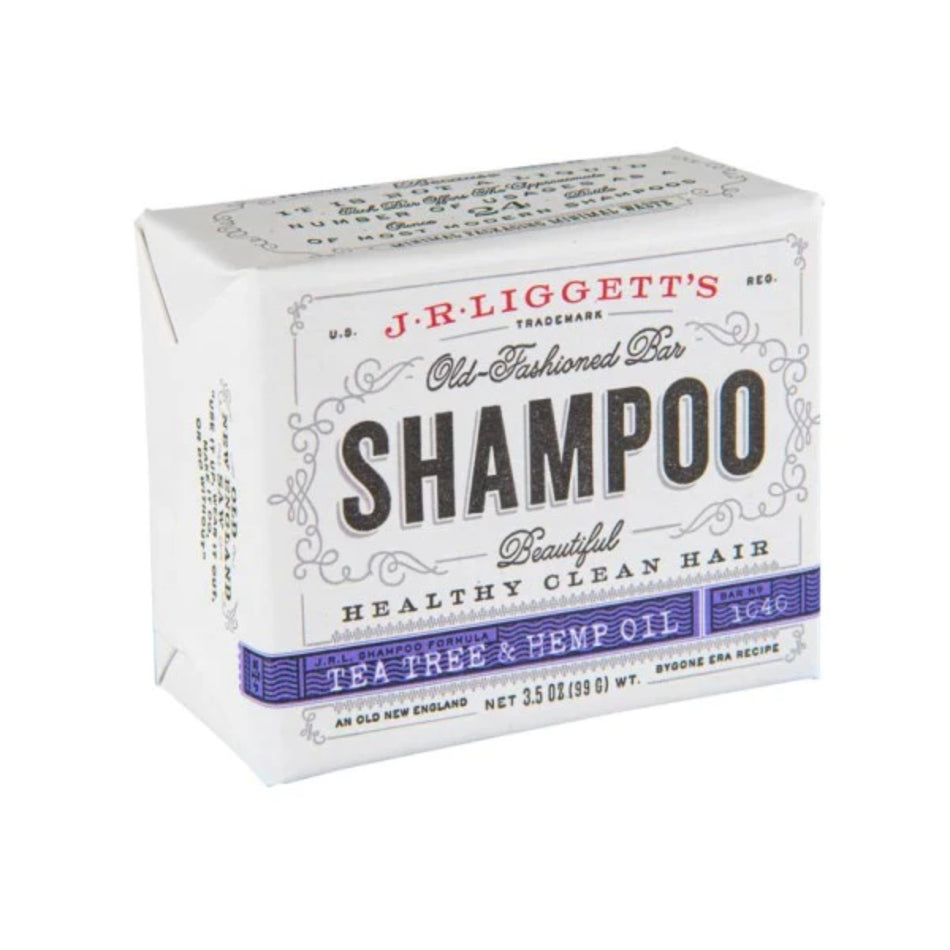 J.R.Liggetts Old Fashioned Bar Shampoo Tea Tree And Hemp Oil Formula 3.5 Oz