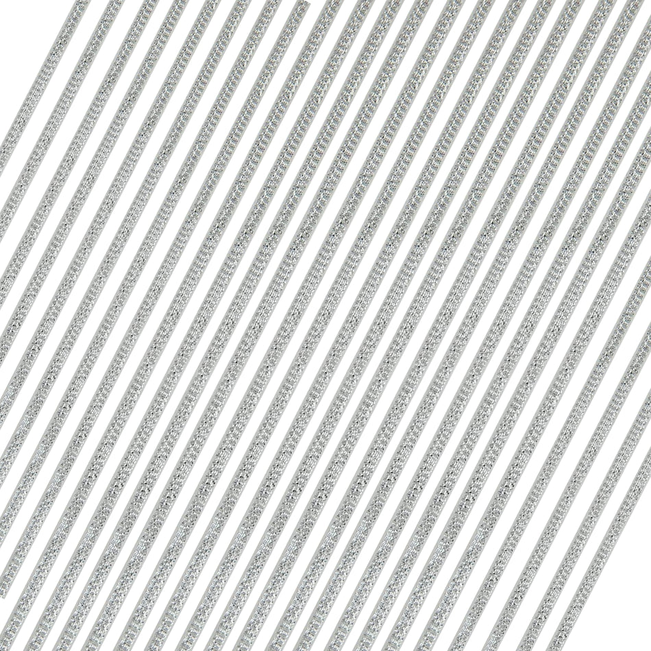 Offray Ribbon 15 Feet Craft Ribbon 1/8" wide 100% WHITE Metallic Polyester 6 Rolls