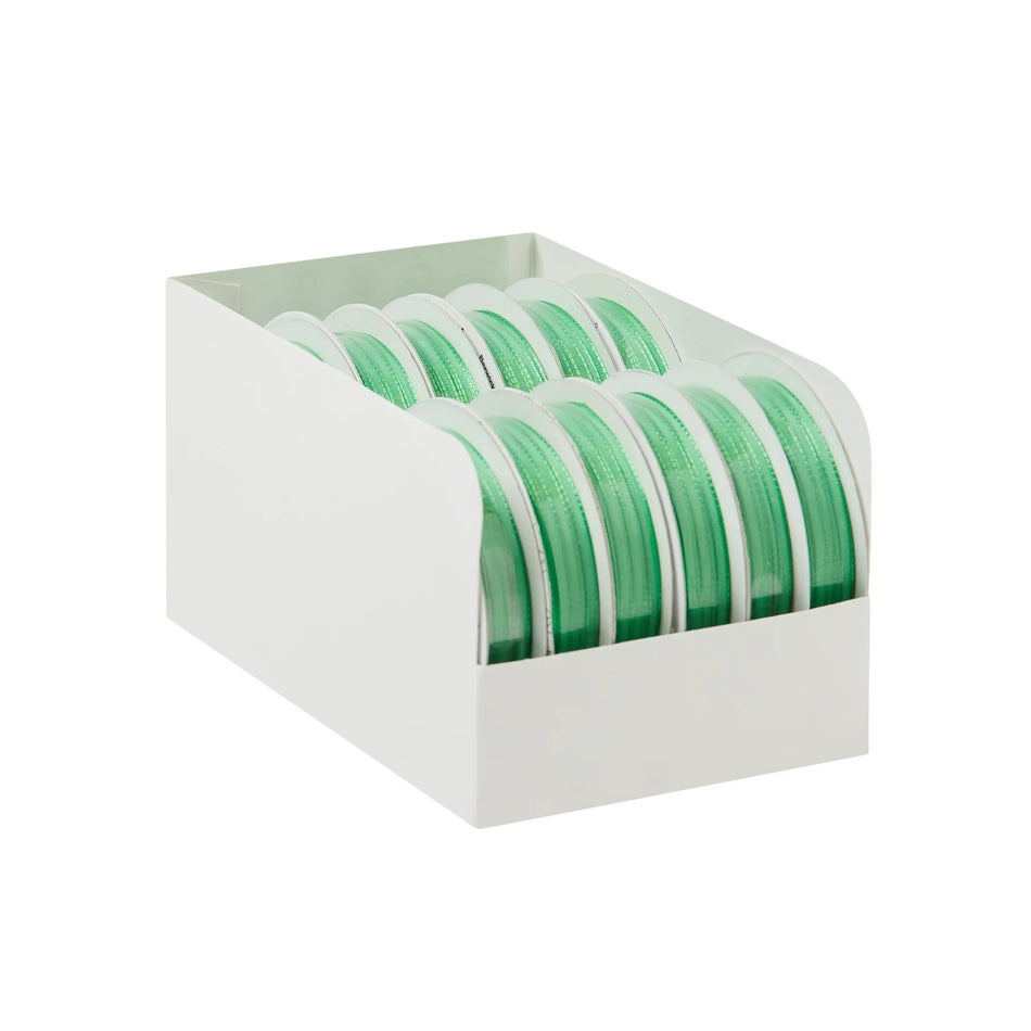 Offray Ribbon Metallic Polyester Green L: 5yds, 4.57m W: 1/4", 7mm 6 Rolls
